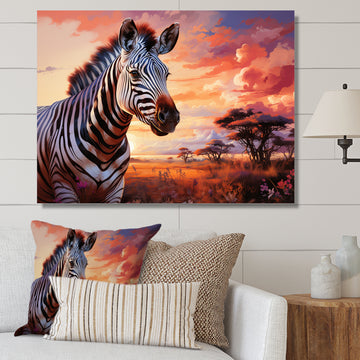 Zebra Scenery In Africa - Zebra Canvas Wall Art